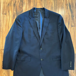 Hugo Boss Made in USA Navy Blue Stretch Wool 2-Button Suit Jacket Blazer 44R